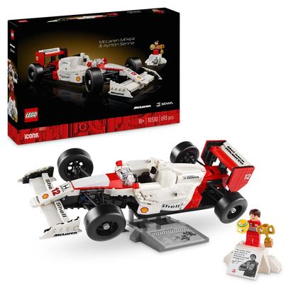 Imagem de Construindo ícones LEGO de brinquedo McLaren MP4/4 e Ayrton Senna