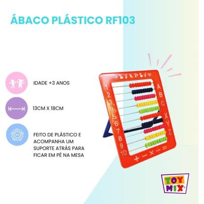 Imagem de Contador ábaco Plástico 100 Argolas 13X18CM com Suporte