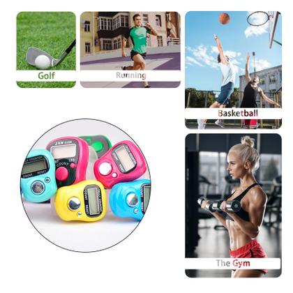 Imagem de Contador de dedos eletrônico TESEAS Mini LCD de 5 dígitos, pacote com 5