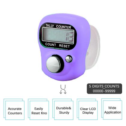 Imagem de Contador de dedos eletrônico TESEAS Mini LCD de 5 dígitos, pacote com 5