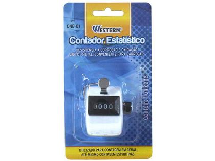 Imagem de Contador Manual Estatístico Analógico 4 Dígitos Aço Carbono Para Portaria Indústrias Western