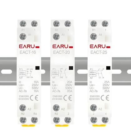 Imagem de Contator AC 16A/20A/25A (1NO/1NC/2NO/2NC) 220/230V 50/60Hz - Módulo para Casa Inteligente
