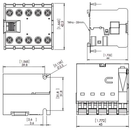 Imagem de Contator Mini 6a Weg 3 Na + 1 NF 220v CAW04-31-00V25