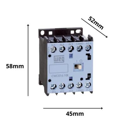 Imagem de Contator Mini Weg 1NA 10A 220V CWC016 Tripolar 60Hz