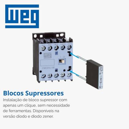 Imagem de Contator Mini Weg 1NA 10A 220V CWC016 Tripolar 60Hz