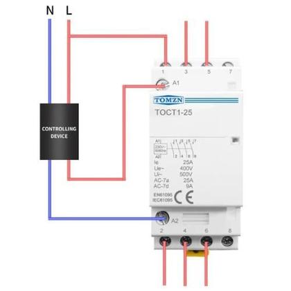 Imagem de Contator Modular 25A 4 Polos NA TOMZN TOCT1-25 110V