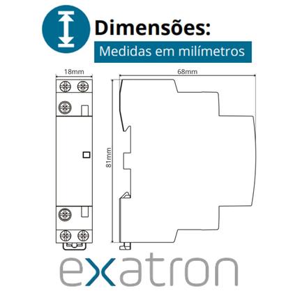 Imagem de Contator Modular Bipolar 25a 2na 2 Polos 220v Contatora