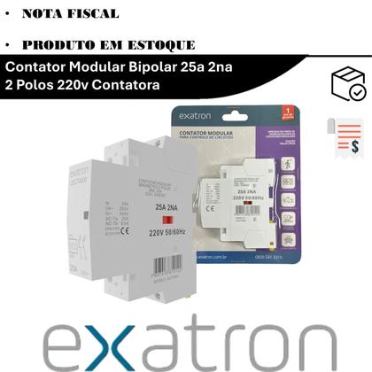 Imagem de Contator Modular Bipolar 25a 2na 2 Polos 220v Contatora
