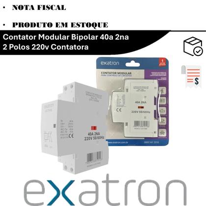 Imagem de Contator Modular Bipolar 40a 2na 2 Polos 220v Contatora