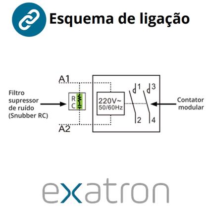 Imagem de Contator Modular Bipolar 40a 2na 2 Polos 220v Contatora