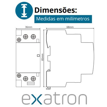 Imagem de Contator Modular Bipolar 40a 2na 2 Polos 220v Contatora
