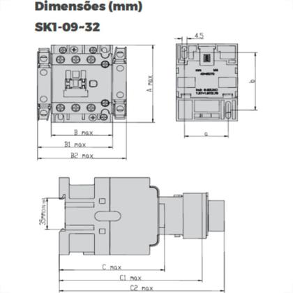 Imagem de Contator Steck Sk1 18A 10M 3P 220Vca 1Na