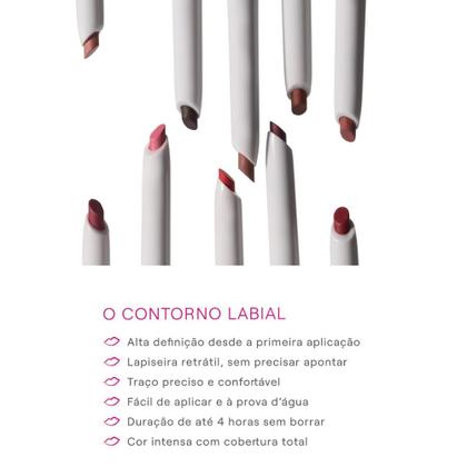 Imagem de Contorno Labial Boca Rosa Lápis De Boca Retrátil Ponta Chanfrada Cremoso À Prova Dágua