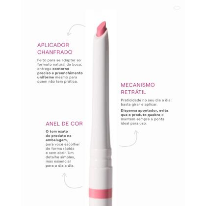 Imagem de Contorno Labial Boca Rosa Lápis De Boca Retrátil Ponta Chanfrada Cremoso À Prova Dágua