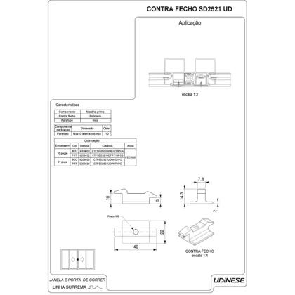 Imagem de Contra Fecho Central Duplo Suprema Fec055 Cor Branco