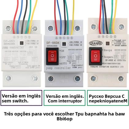 Imagem de Controlador Automático De Nível De Água 20A 220V Com Fios De 2m Para Detecção De Nível De Líquido Em