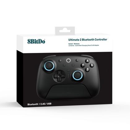 Controlador Bluetooth 8Bitdo Ultimate 2 para switch/PC preto