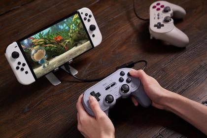 Imagem de Controlador com fio 8Bitdo Pro 2 com botões traseiros para Switch Grey