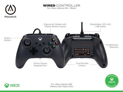 Imagem de Controlador com fio Gamepad PowerA para Xbox Series XS - preto