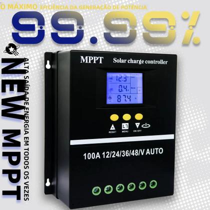Imagem de Controlador de Carga Solar MPPT 100A/80A/60A 12V/24V/36V/48V - com Dupla USB