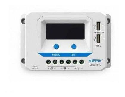 Imagem de Controlador de Carga Solar PWM 20A Epever VS2024AU 12/24V USB