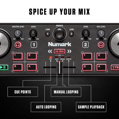 Controlador de DJ Numark DJ2GO2 Touch - 2 Decks com Serato DJ
