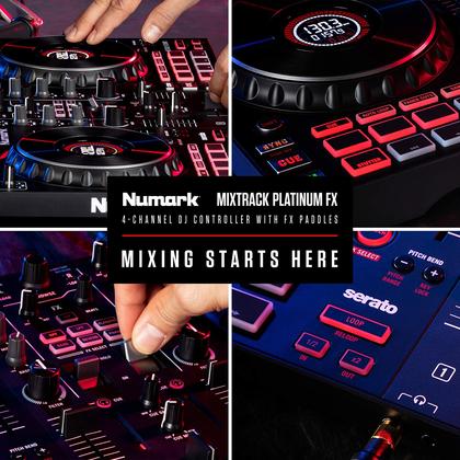 Controlador de DJ Numark Mixtrack Platinum FX Serato 4 Deck
