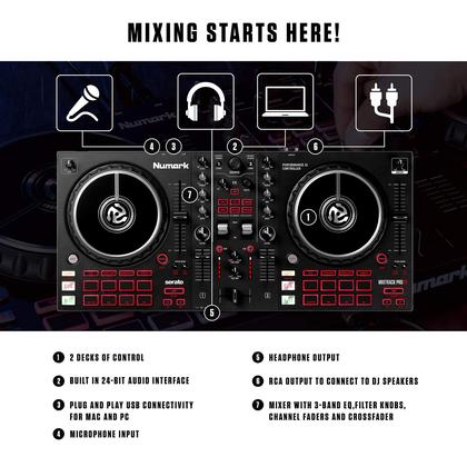 Imagem de Controlador de DJ Numark Mixtrack Pro FX 2 Deck com Serato DJ