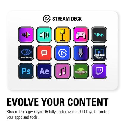 Imagem de Controlador de estúdio Elgato Stream Deck MK.2 branco com 15 teclas macro