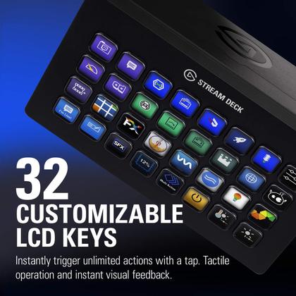 Controlador de estúdio Elgato Stream Deck XL 32 teclas macro