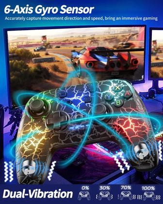 Imagem de Controlador de Switch Sem Fio (2 Unidades) - 1000mAh com LED de 9 Cores