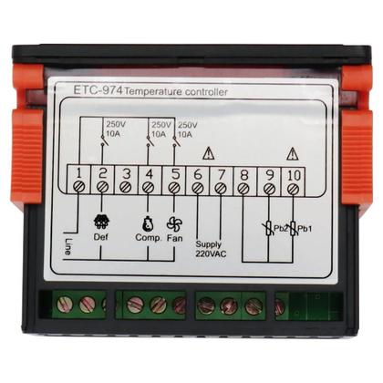 Imagem de Controlador De Temperatura 220V Com Sensor NTC Duplo Para Descongelamento E Aquecimento De