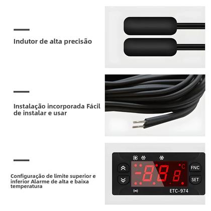 Imagem de Controlador De Temperatura 220V Com Sensor NTC Duplo Para Descongelamento E Aquecimento De
