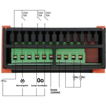 Imagem de Controlador De Temperatura 220V Com Sensor NTC Duplo Para Descongelamento E Aquecimento De