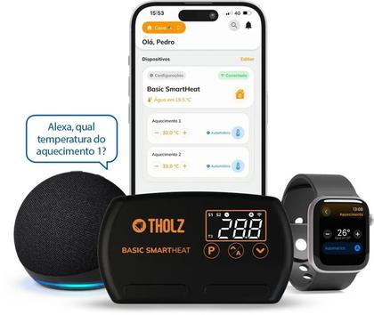 Imagem de Controlador de Temperatura Wi-Fi Basic Smartheat 3 Sensores TSC 1534N - Tholz