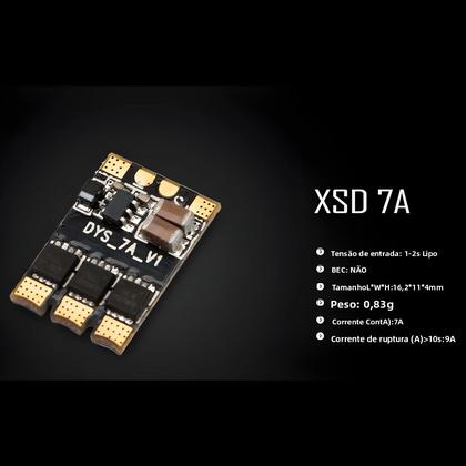 Imagem de Controlador De Velocidade Micro ESC XSD7A 1-2s BLheli_S 7A Dshot600 Dshot300 Oneshot42 Multishot Com