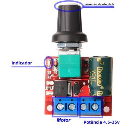 Imagem de Controlador De Velocidade PWM Para Motor DC Mini 3pcs 5V-35V 5A Módulo De Interruptor Ajustável