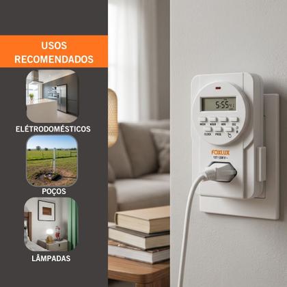 Imagem de Controlador Digital Bivolt Foxlux para Automação de Iluminação, Tomadas e Equipamentos Elétricos