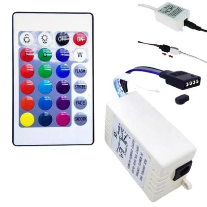 Imagem de Controlador Dimmer Para Fita Led RGB E  Barra De Led 12v 24 Botões TB0506