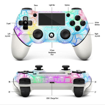 Imagem de Controlador sem fio AceGamer PS4, pacote com 2 luzes Turbo e RGB