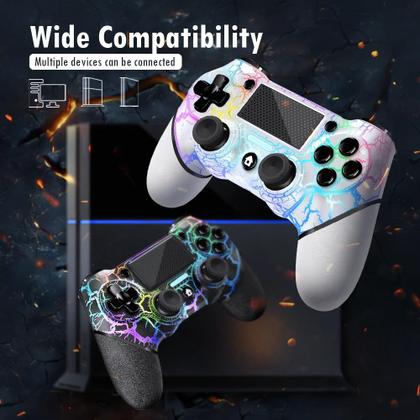 Imagem de Controlador sem fio AceGamer PS4, pacote com 2 luzes Turbo e RGB