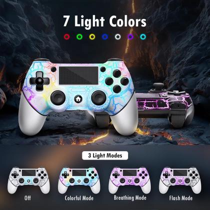 Imagem de Controlador sem fio AceGamer PS4, pacote com 2 luzes Turbo e RGB