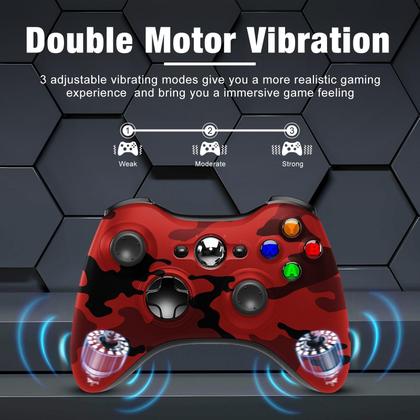 Imagem de Controlador sem fio BUERTT para Xbox 360 Gamepad Camo Red