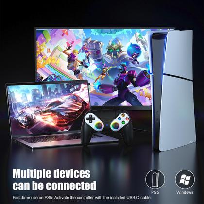 Imagem de Controlador sem fio Gamrombo LED para PS5 com vibração dupla
