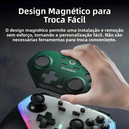 Imagem de Controlador Sem Fio Multicolorido GameSir Super Nova Com Placa Frontal Magnética Personalizada Para