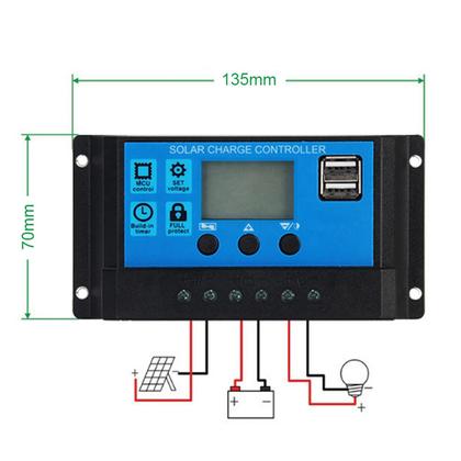 Imagem de Controlador solar Aramox 12V-24V MPPT 30A PWM 60A/50A/40A/20A/10A