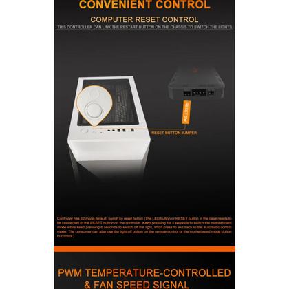 Imagem de Controladora Argb Aigo Apc1 Hub 3 Pin 5v Pwm 12v Placa Mae