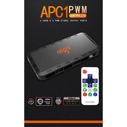 Imagem de Controladora Argb Aigo Apc1 Hub 3 Pin 5v Pwm 12v Placa Mae