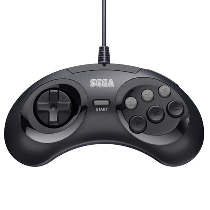 Imagem de Controle Arcade USB com 6 Botões para Sega Genesis Mini, PS3, PC, Mac, Steam e Switch (Preto)