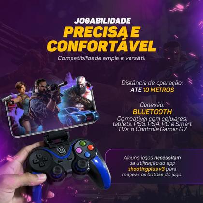 Imagem de Controle Bluetooth Para Celular Suporte Incluso Sem Fio Wireless G7 Joystick Gamepad Compatibilidade Universal Smartphones